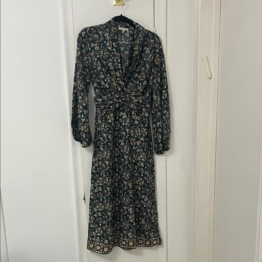 Max Studio Black Floral Long Sleeve Dress
